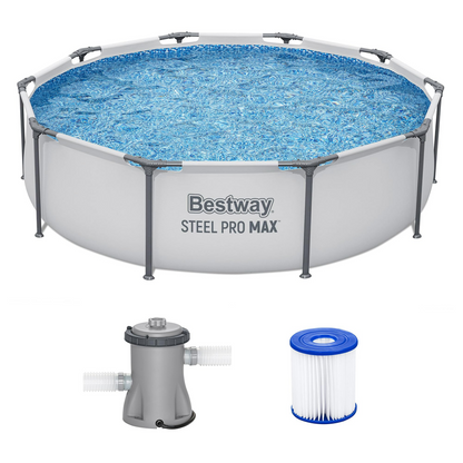 Round Metal Frame Outdoor Swimming Pool Set with Filter Pump